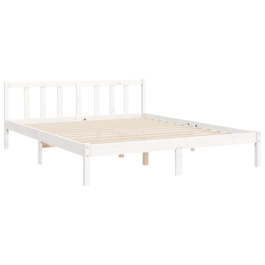 Cadru de pat fără saltea, alb, 160x200 cm, lemn masiv pin GartenMobel Dekor