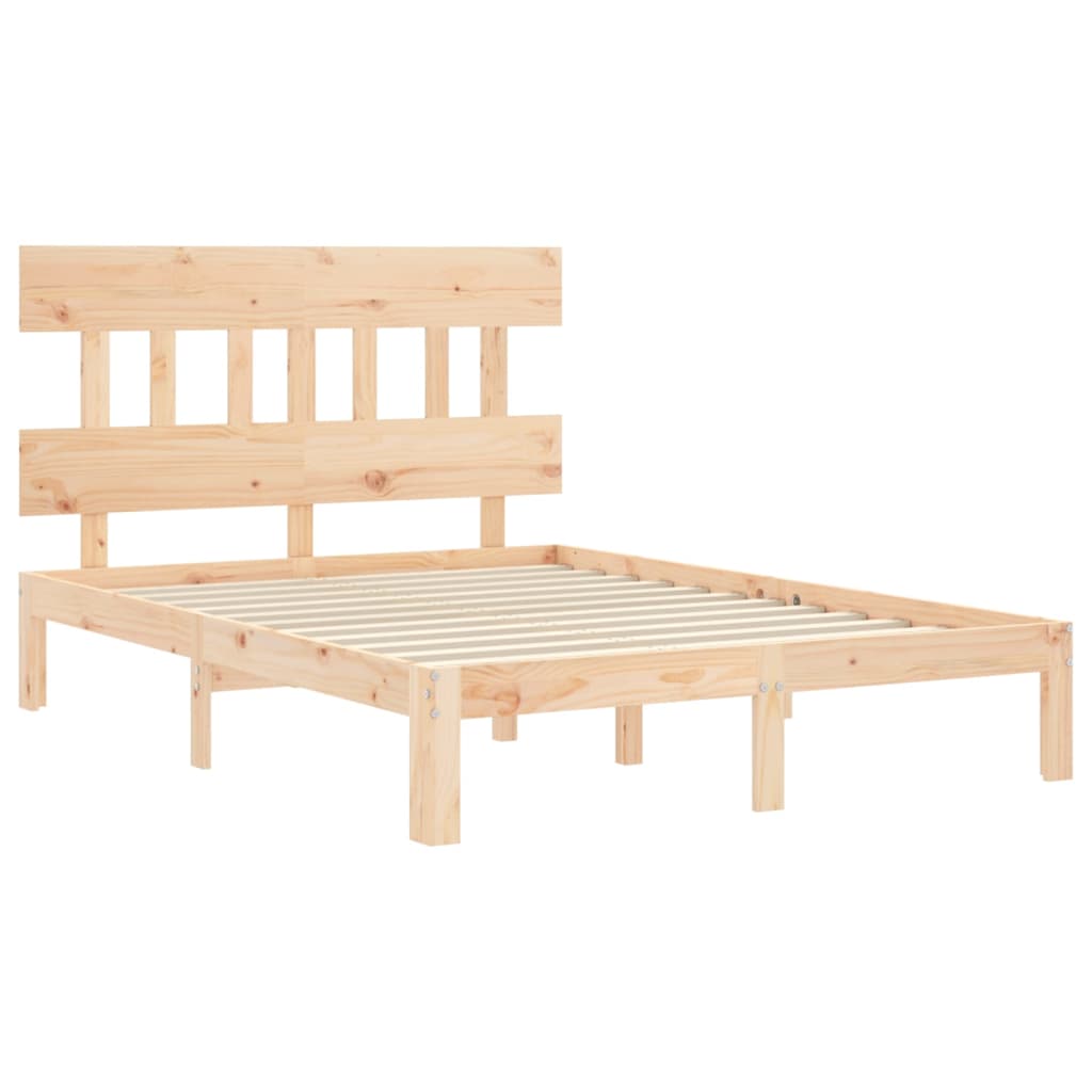 Cadru de pat fără saltea, 140x190 cm, lemn masiv de pin GartenMobel Dekor