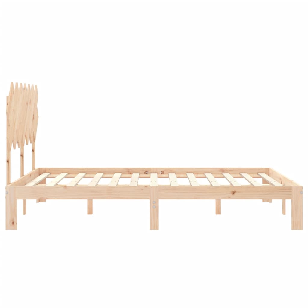 Cadru de pat fără saltea, 140x190 cm, lemn masiv de pin GartenMobel Dekor