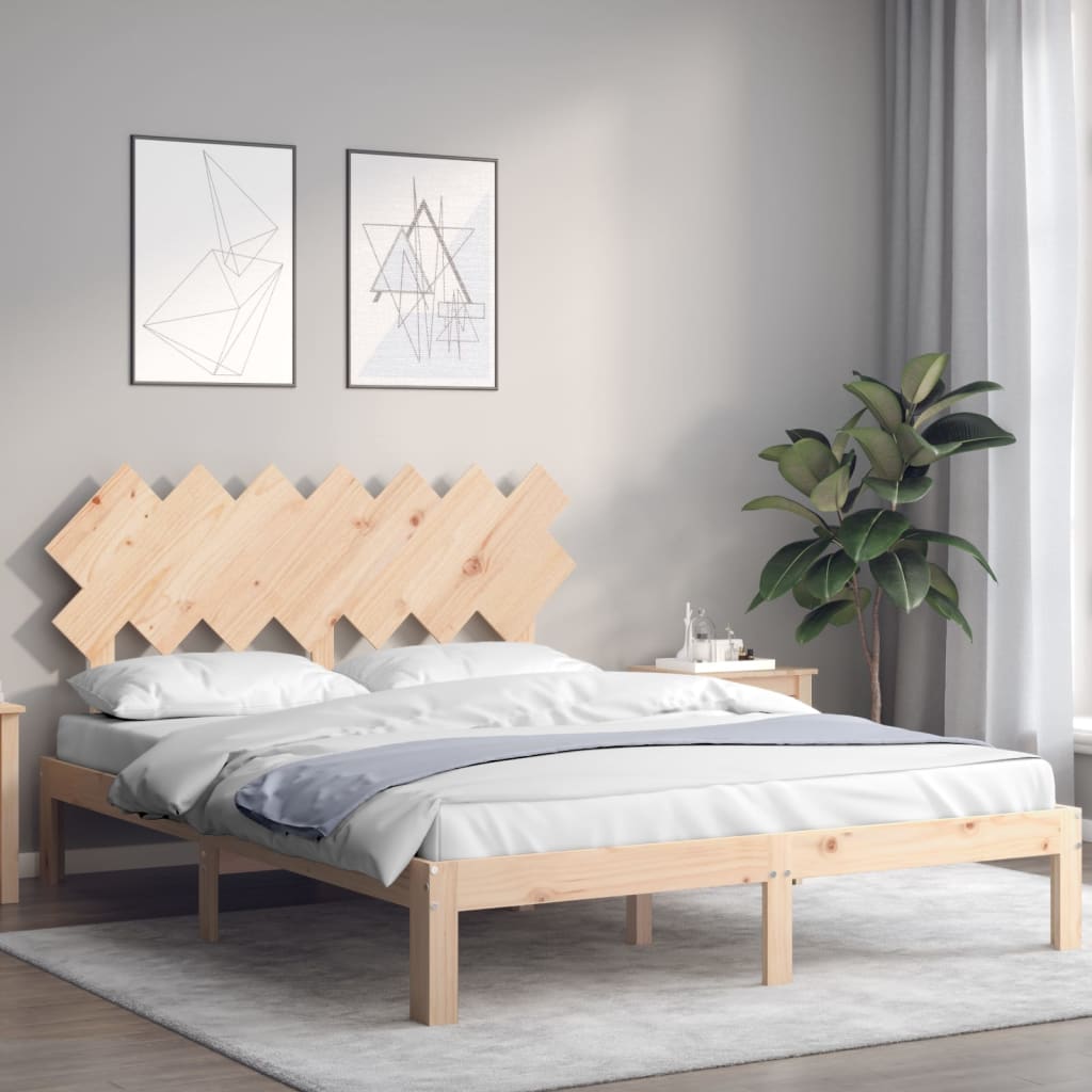 Cadru de pat fără saltea, 140x190 cm, lemn masiv de pin GartenMobel Dekor