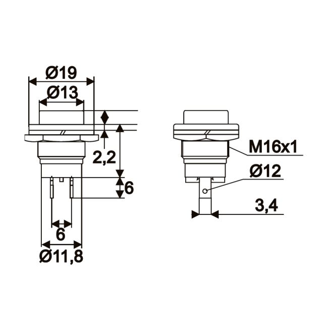 Buton 1 circuit 2A-250V OFF-(ON), albastru Best CarHome