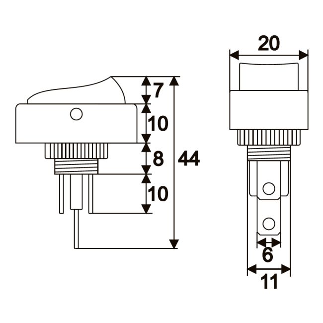Interupator basculant 1 circuit 20A-12VDC OFF-ON, cu LED albastru Best CarHome