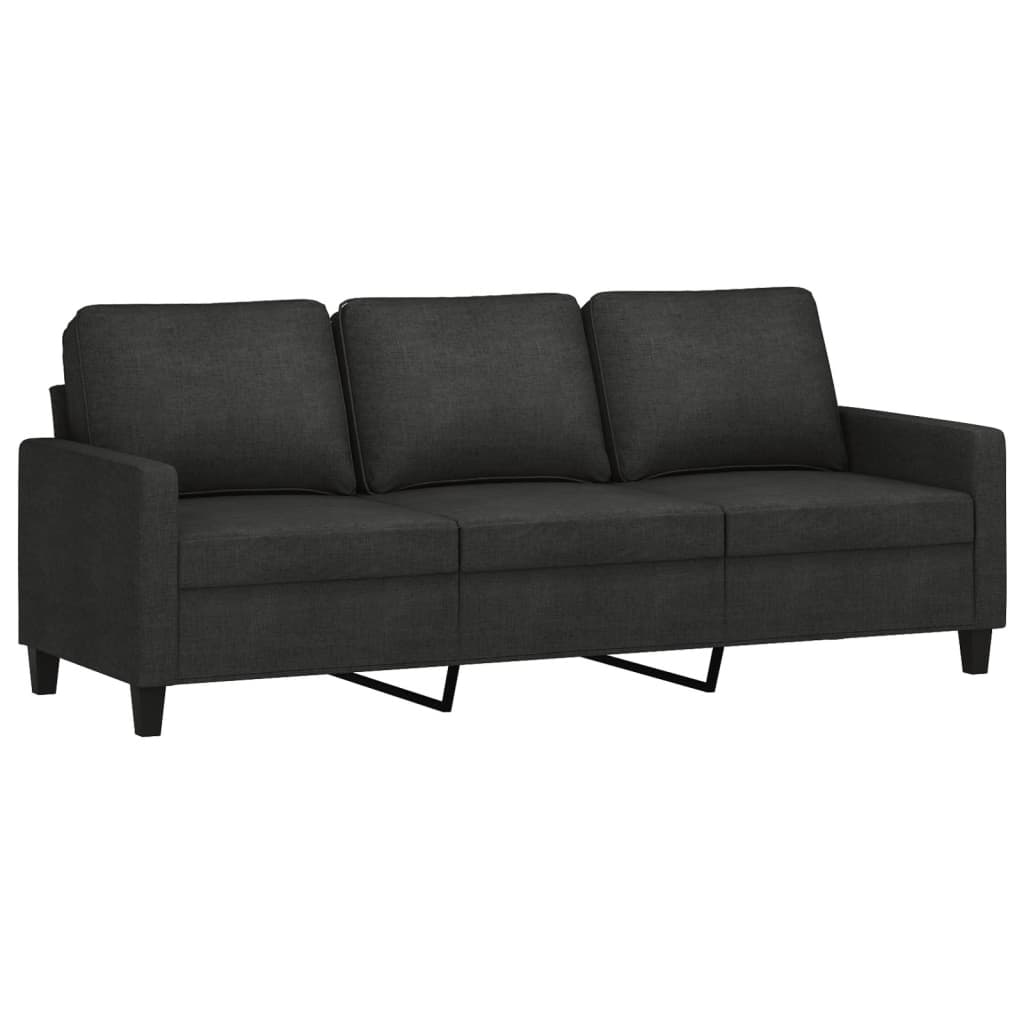 Set de canapele cu perne, 4 piese, negru, textil GartenMobel Dekor