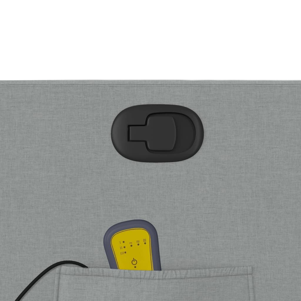 Fotoliu reclinabil cu masaj, gri deschis, material textil GartenMobel Dekor