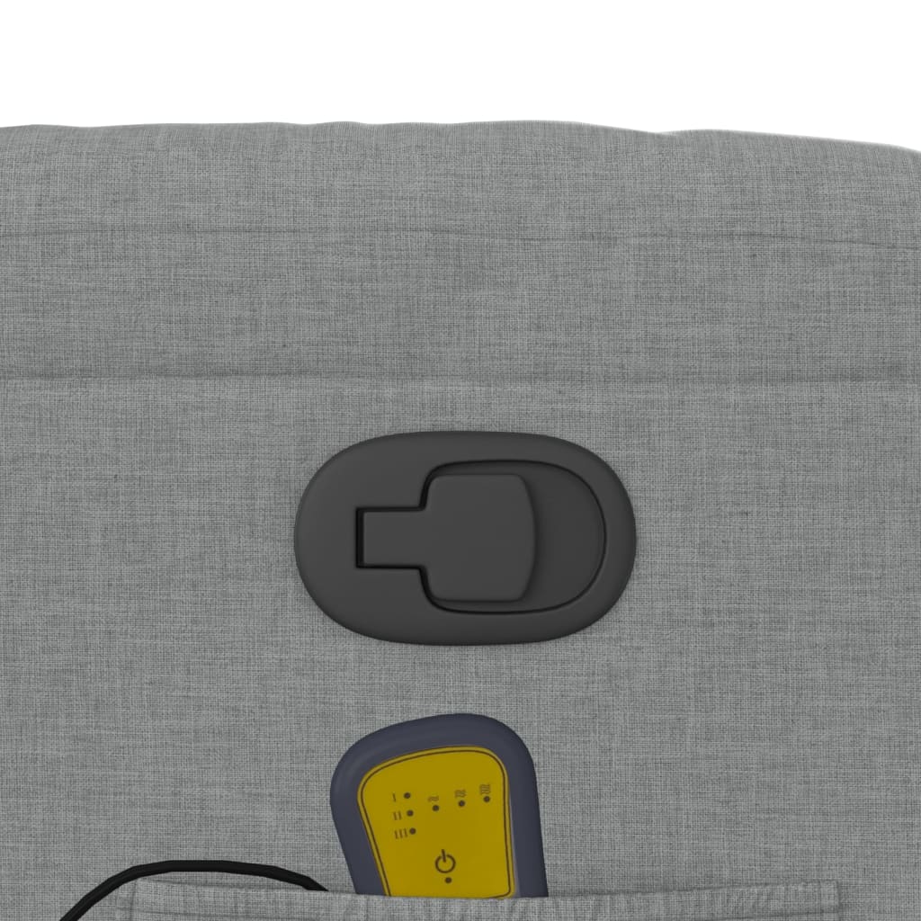 Fotoliu reclinabil cu masaj, gri deschis, material textil GartenMobel Dekor