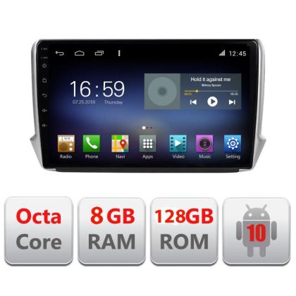 Navigatie Peugeot 208 2008 F-PSA Octa Core cu Android Radio Bluetooth Internet GPS WIFI DSP Octa Core 8+128GB 4G CarStore Technology