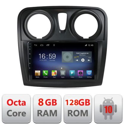 Navigatie Dacia Sandero Logan 2012-2020 F-sandero Octa Core cu Android Radio Bluetooth Internet GPS WIFI DSP 8+128GB 4 CarStore Technology