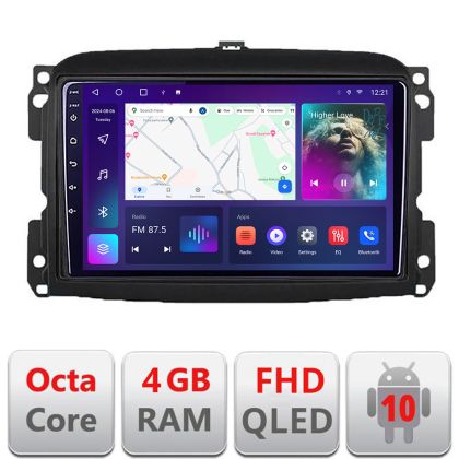 Navigatie Fiat 500 2015-2021 B-500new  Android Ecran QLED octa core 4+64 carplay android auto KIT-500new+EDT-E310V3 CarStore Technology