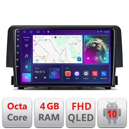 Navigatie Honda Civic 2016-2020 Android Ecran QLED octa core 4+64 carplay android auto KIT-669+EDT-E309V3 CarStore Technology