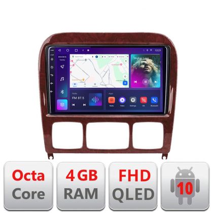 Navigatie Mercedes Clasa S 1998-2005 B-220 Android Ecran QLED octa core 4+64 carplay android auto KIT-220+EDT-E309V3 CarStore Technology