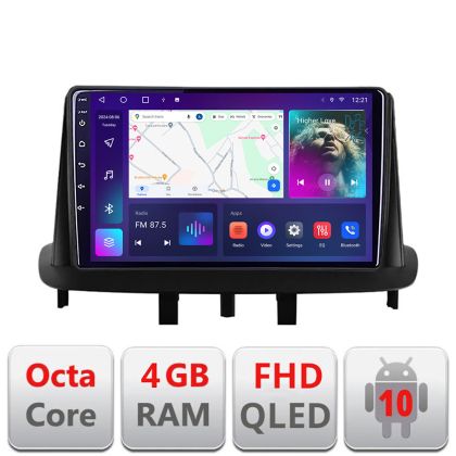 Navigatie Renault Megane 3 B-145 Android Ecran QLED octa core 4+64 carplay android auto KIT-145+EDT-E309V3 CarStore Technology