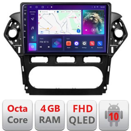 Navigatie Ford Mondeo 2010-2014 B-MONDEO-CLIMA Android Ecran QLED octa core 4+64 carplay android auto KIT-MONDEO-CLIMA+EDT-E310V3 CarStore Technology