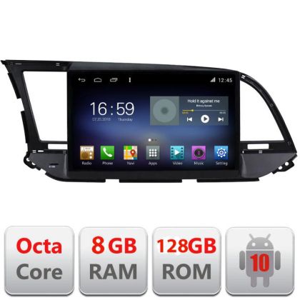 Navigatie HHyundai Elantra 2015-2018 F-581 Octa Core cu Android Radio Bluetooth Internet GPS WIFI DSP 8+128GB 4G CarStore Technology