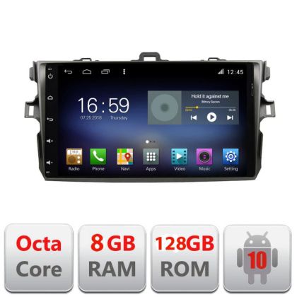 Navigatie TOYOTA Corolla 2007-2013 F-063 Octa Core cu Android Radio Bluetooth Internet GPS WIFI DSP 8+128GB 4G CarStore Technology