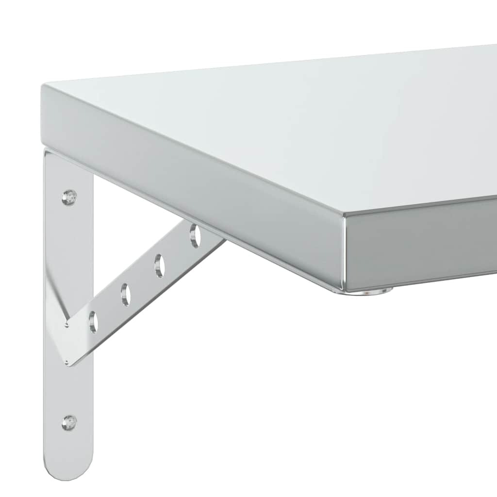 Rafturi de perete, 2 buc., 75x30 cm, argintiu, oțel inoxidabil GartenMobel Dekor