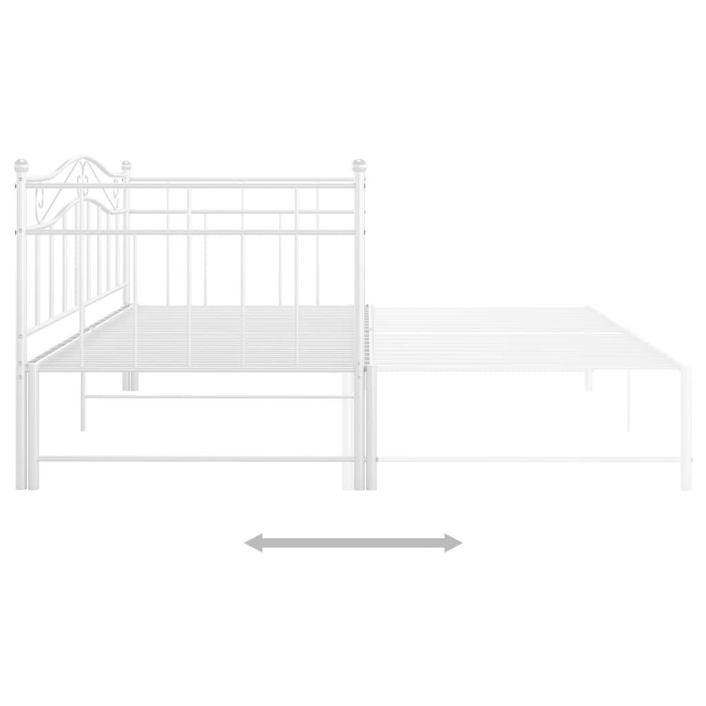 Cadru pat canapea extensibilă, alb, 90x200 cm, metal GartenMobel Dekor