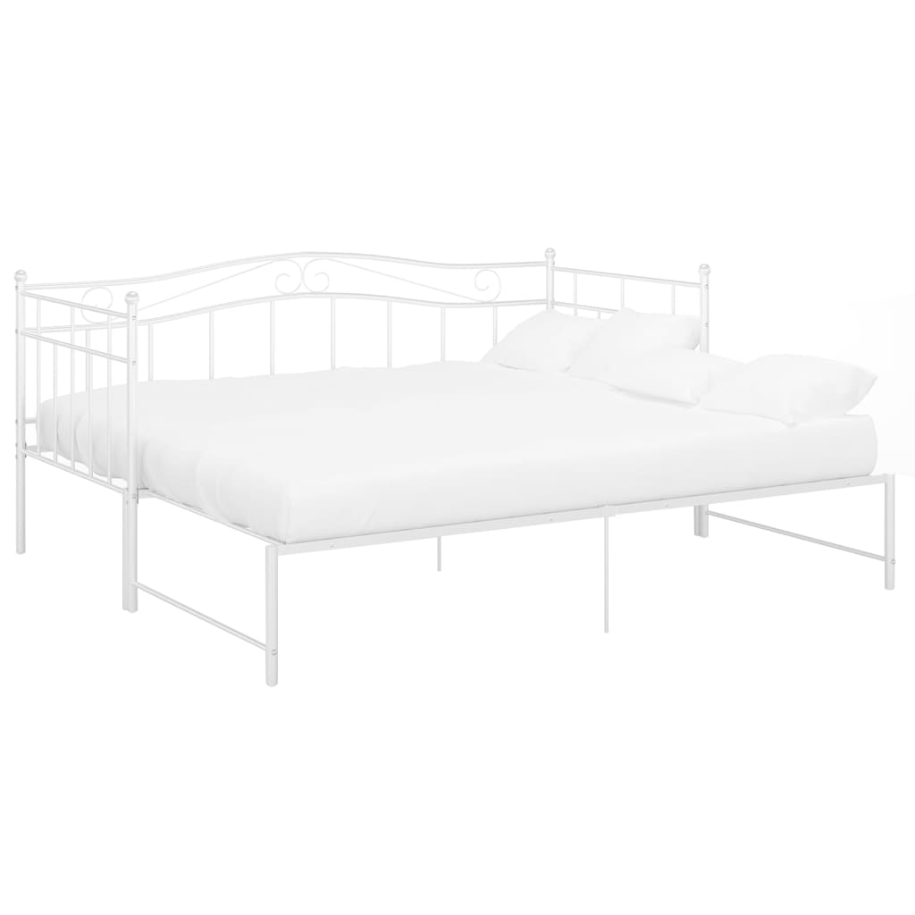Cadru pat canapea extensibilă, alb, 90x200 cm, metal GartenMobel Dekor