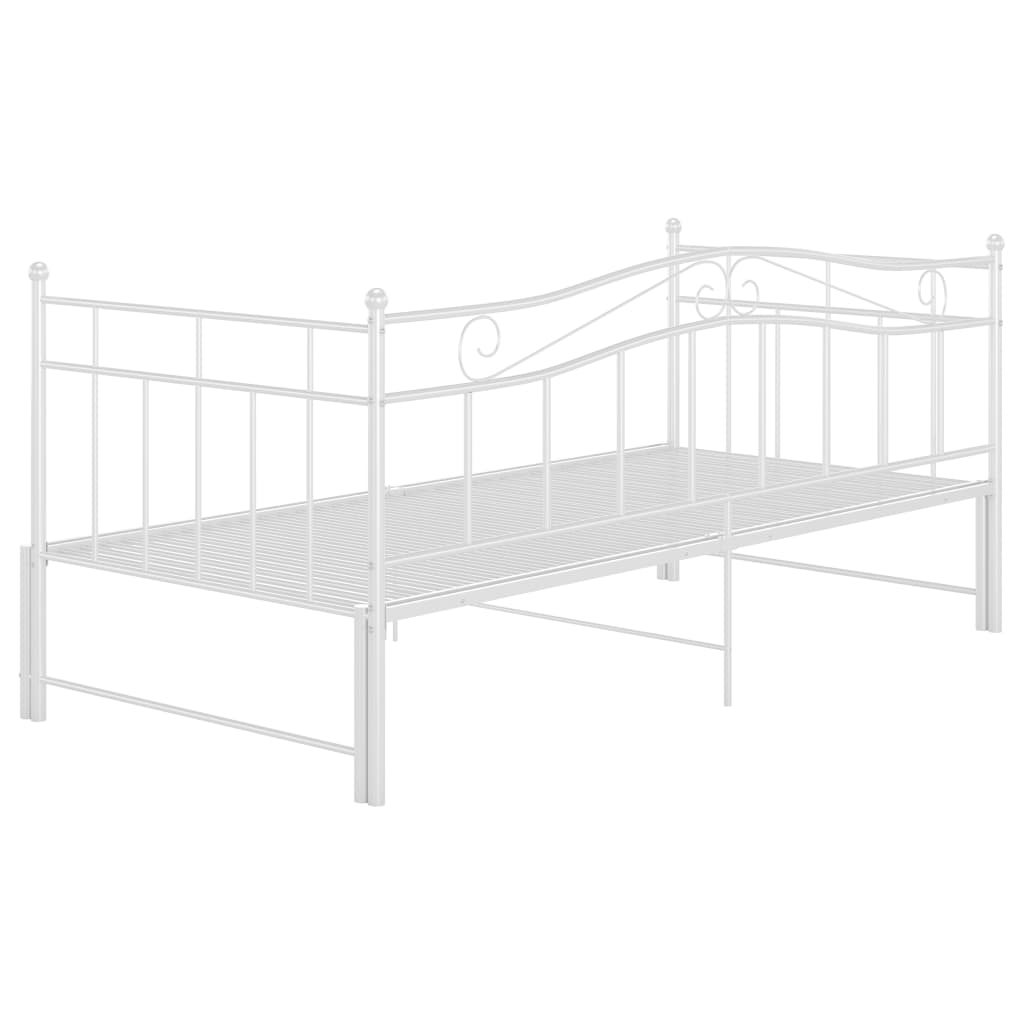 Cadru pat canapea extensibilă, alb, 90x200 cm, metal GartenMobel Dekor
