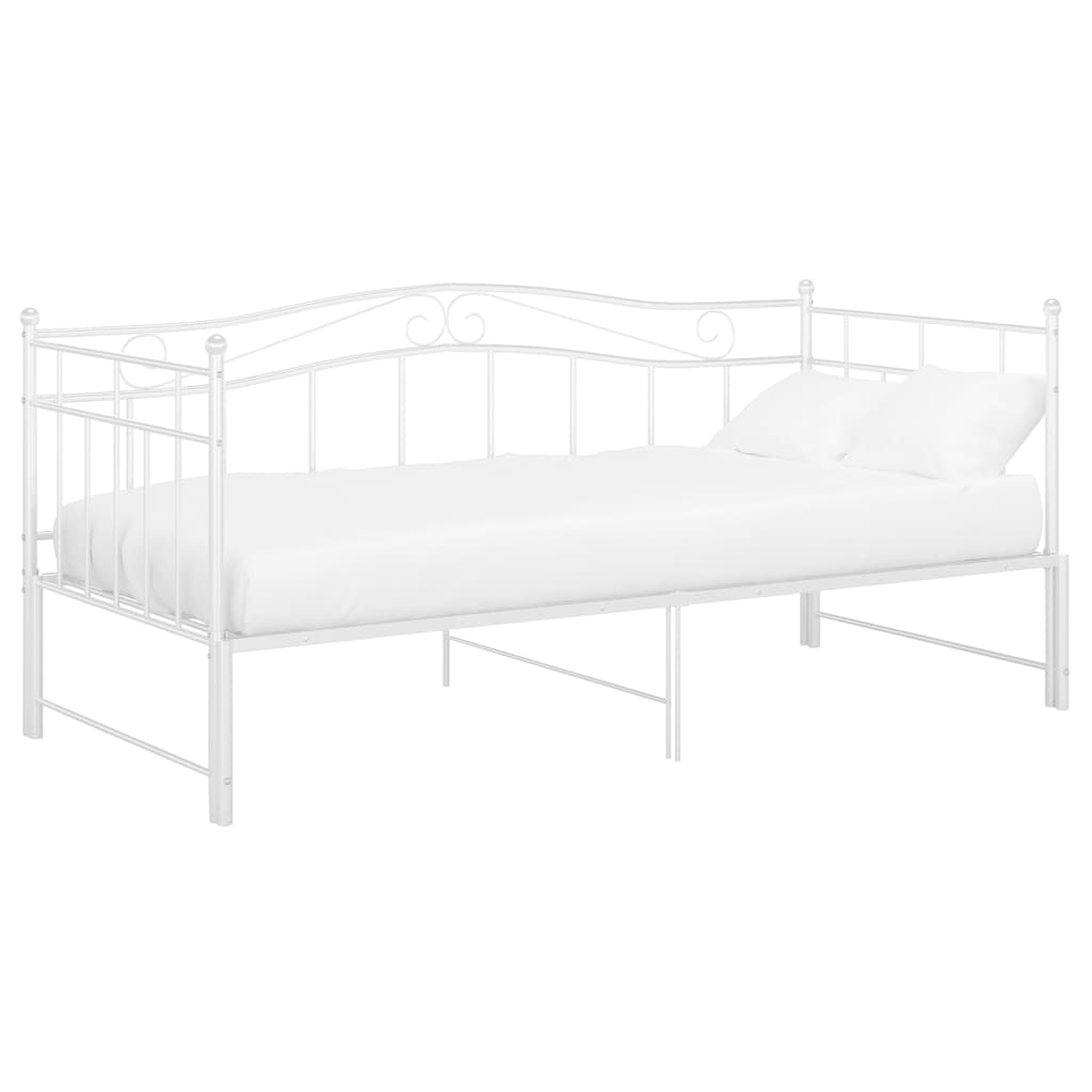 Cadru pat canapea extensibilă, alb, 90x200 cm, metal GartenMobel Dekor