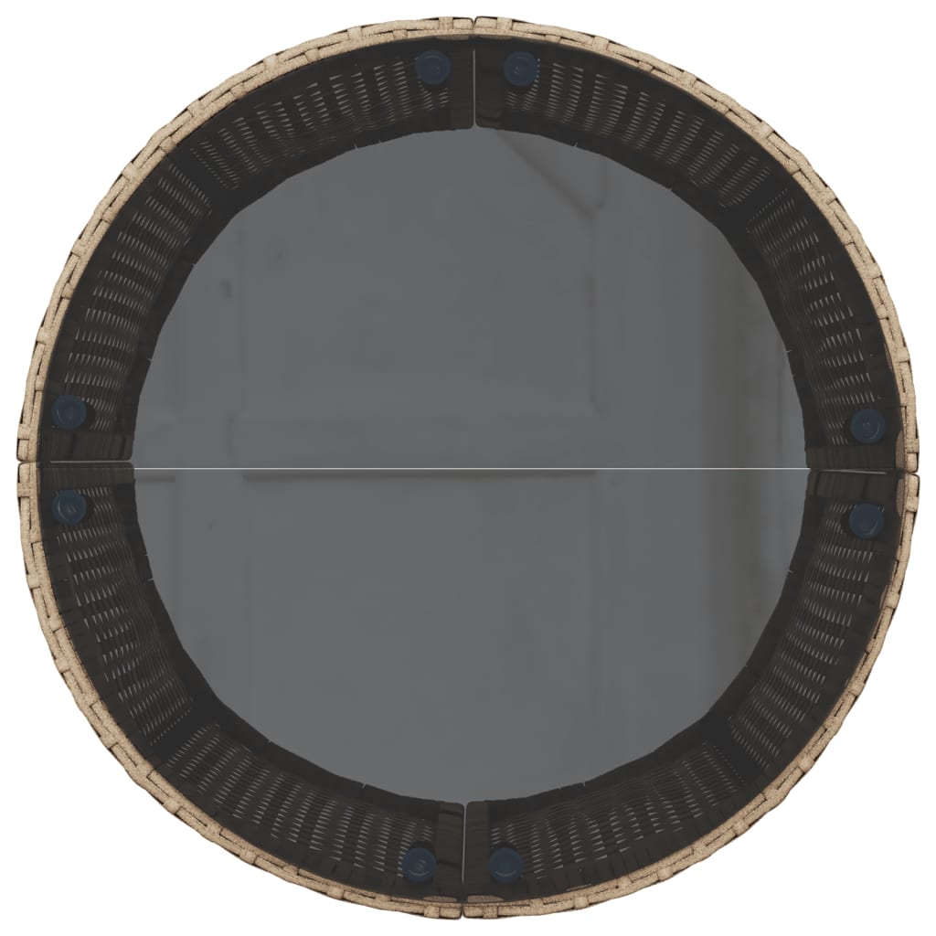 Set canapea de grădină, 3 piese, semi-rotunde, bej, poliratan GartenMobel Dekor