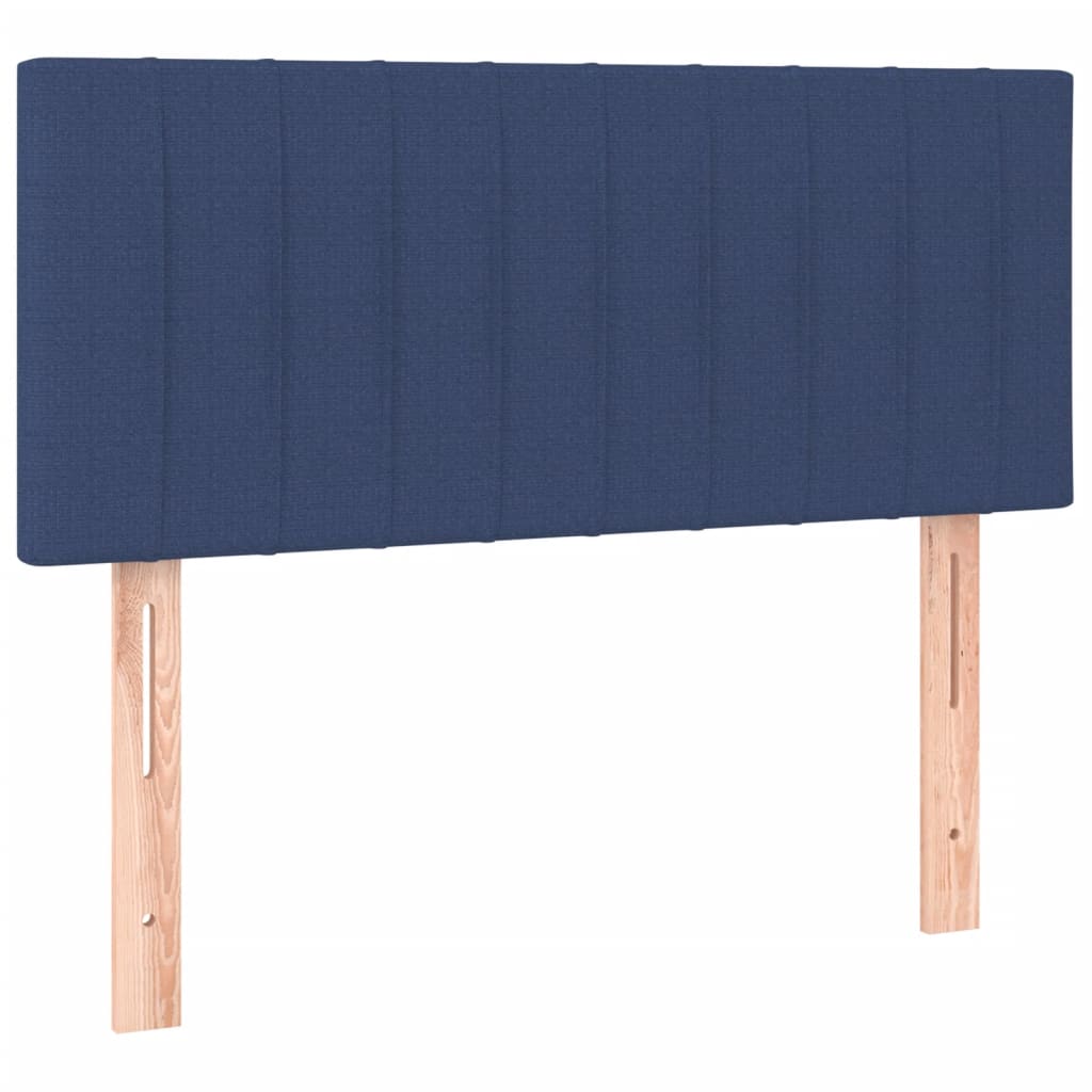 Pat cu arcuri, saltea și LED, albastru, 120x190 cm, textil GartenMobel Dekor