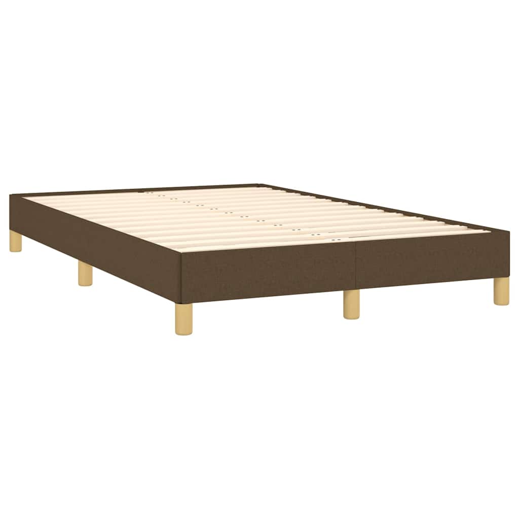 Pat cu arcuri, saltea și LED, maro închis, 120x190 cm, textil GartenMobel Dekor
