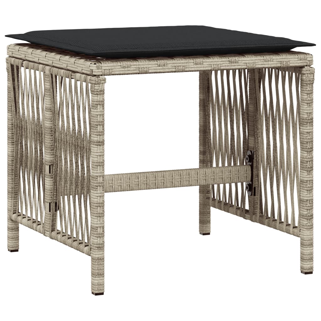 Set mobilier grădină cu perne, 9 piese, gri deschis, poliratan GartenMobel Dekor