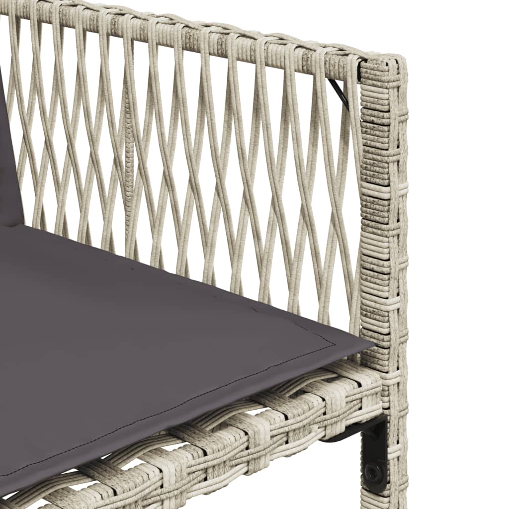 Set mobilier grădină cu perne, 9 piese, gri deschis, poliratan GartenMobel Dekor