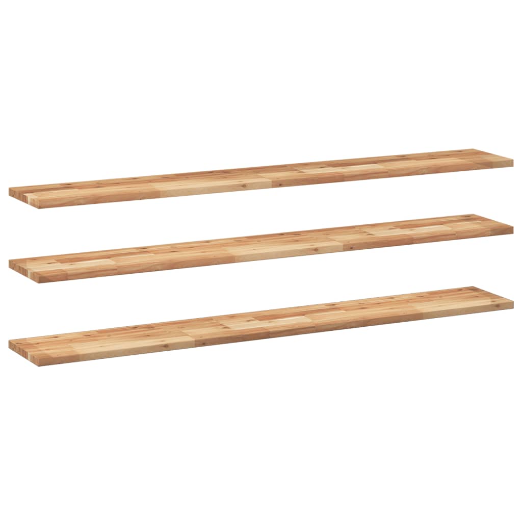 Rafturi suspendate 3 buc. 120x20x2cm lemn masiv acacia netratat GartenMobel Dekor