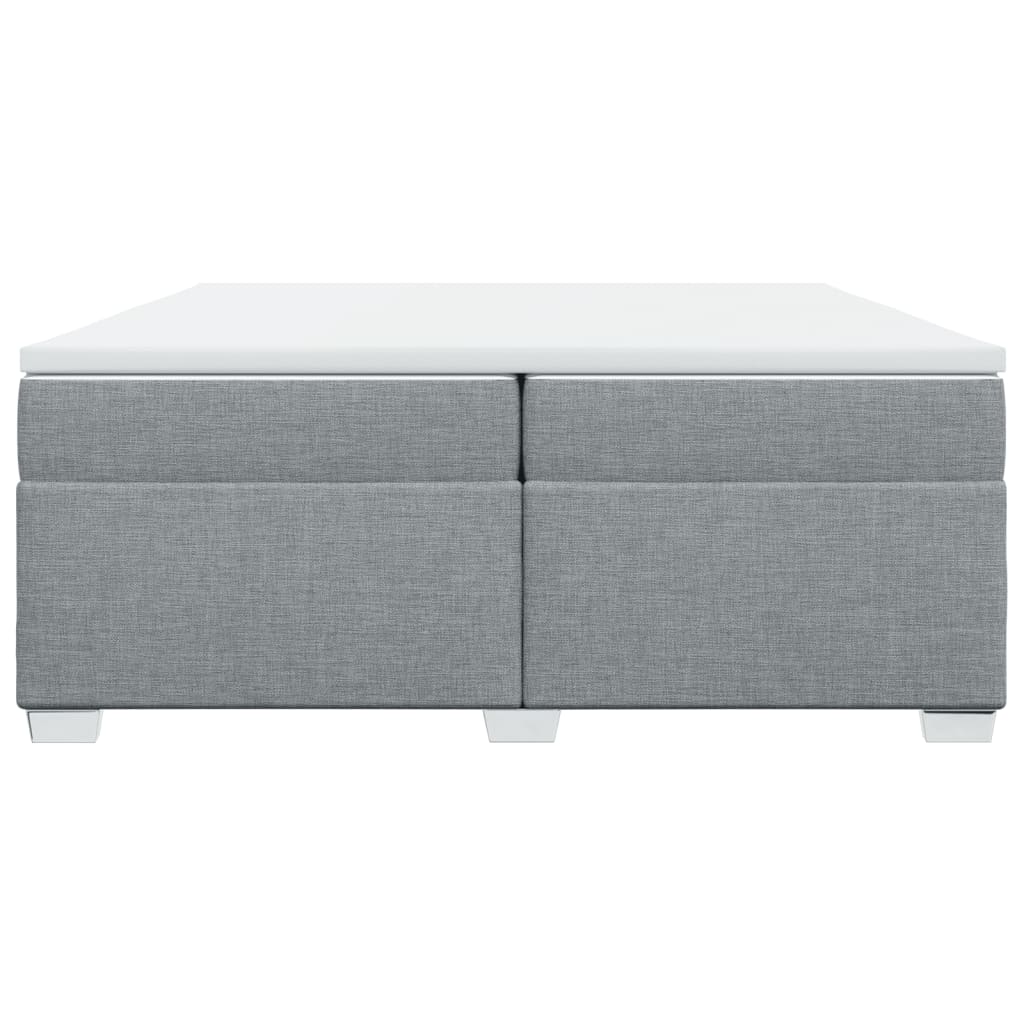 Pat box spring cu saltea, gri deschis, 200x200 cm, textil GartenMobel Dekor