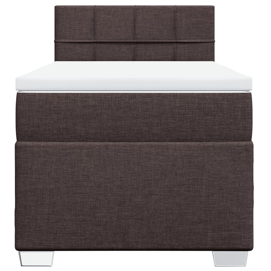 Pat box spring cu saltea, maro închis, 90x190 cm, textil GartenMobel Dekor