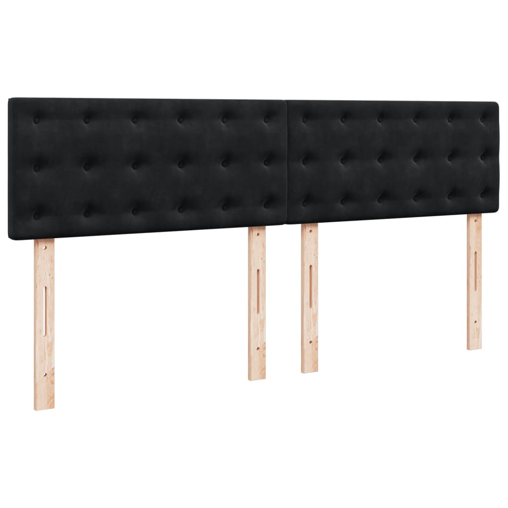 Pat box spring cu saltea, negru, 200x200 cm, catifea GartenMobel Dekor