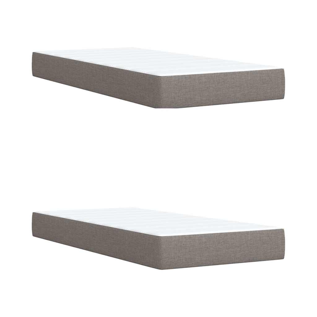 Pat box spring cu saltea, gri taupe, 200x200 cm, textil GartenMobel Dekor