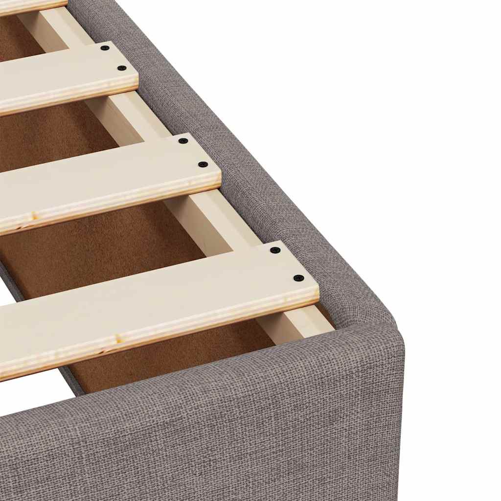 Pat box spring cu saltea, gri taupe, 200x200 cm, textil GartenMobel Dekor