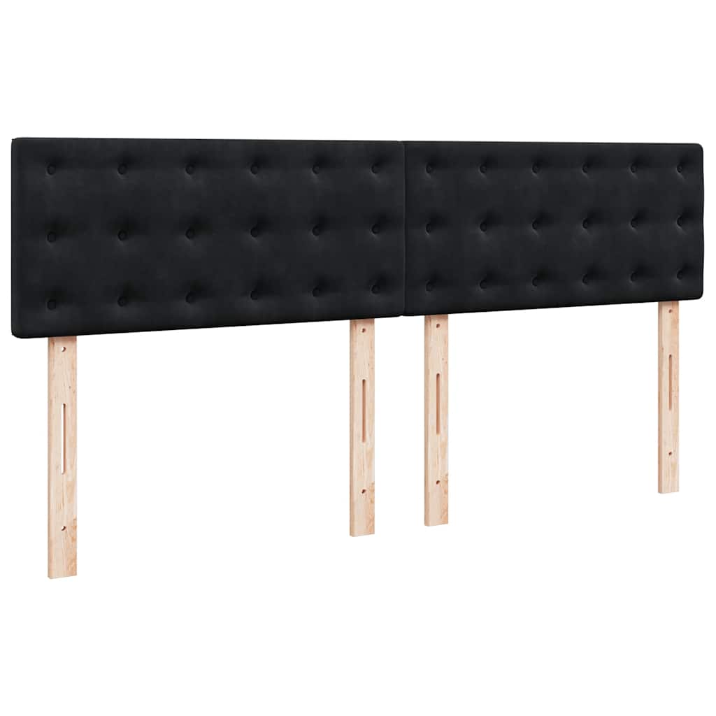 Pat box spring cu saltea, negru, 200x200 cm, catifea GartenMobel Dekor