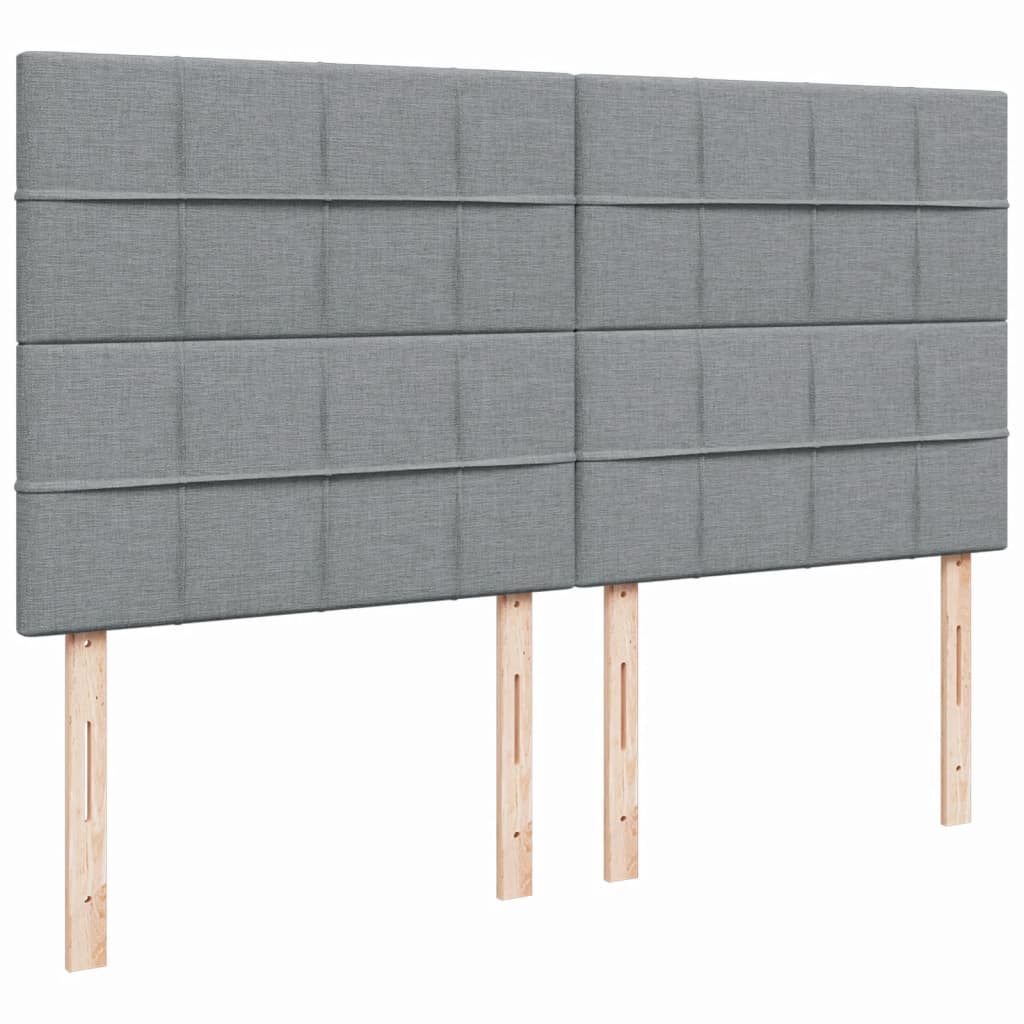 Pat box spring cu saltea, gri deschis, 200x200 cm, textil GartenMobel Dekor