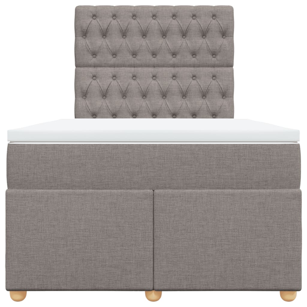 Pat box spring cu saltea, taupe, 120x190 cm material textil GartenMobel Dekor