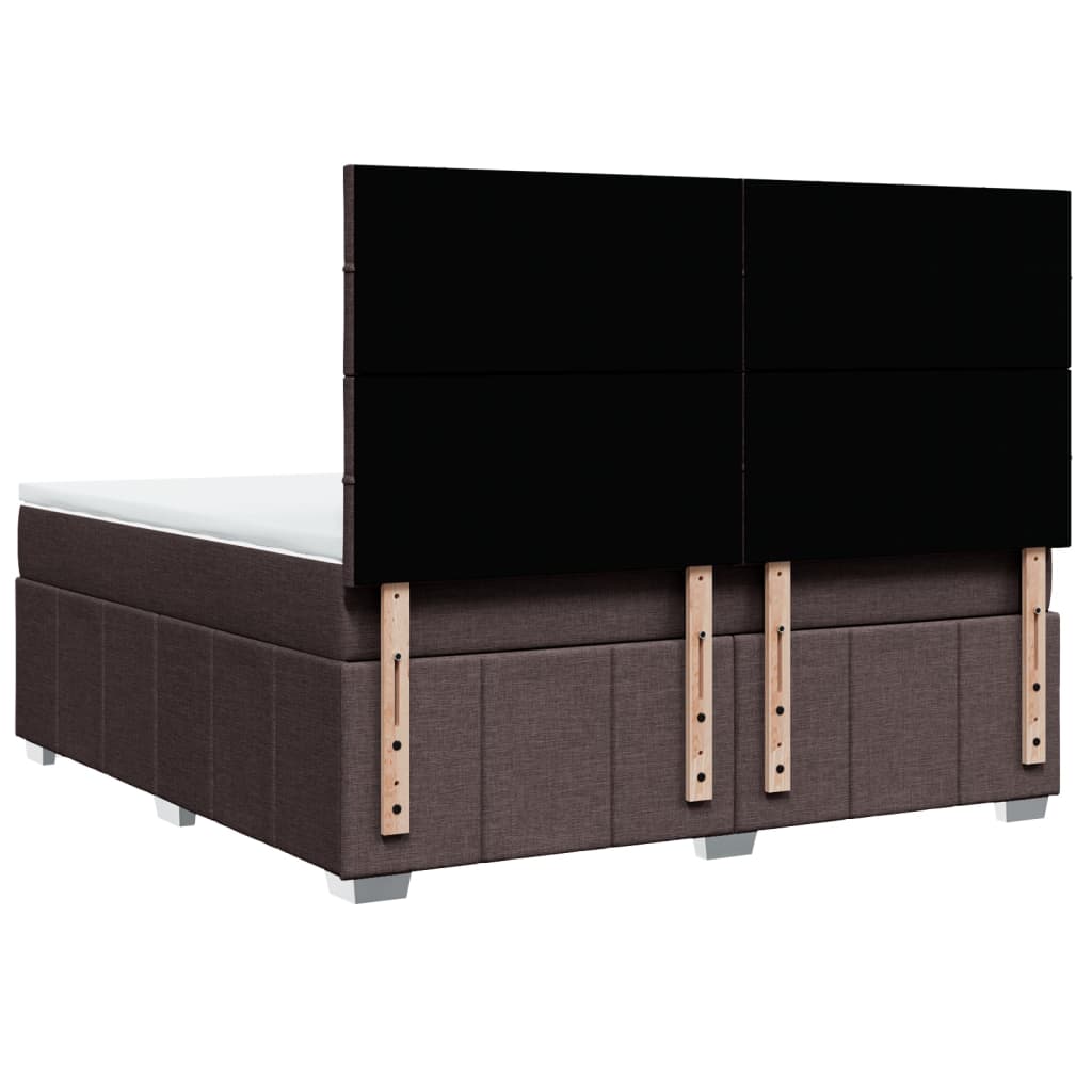 Pat continental cu saltea maro închis 180x200cm material textil GartenMobel Dekor