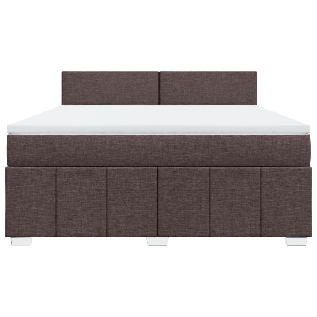 Pat continental cu saltea maro închis 180x200cm material textil GartenMobel Dekor