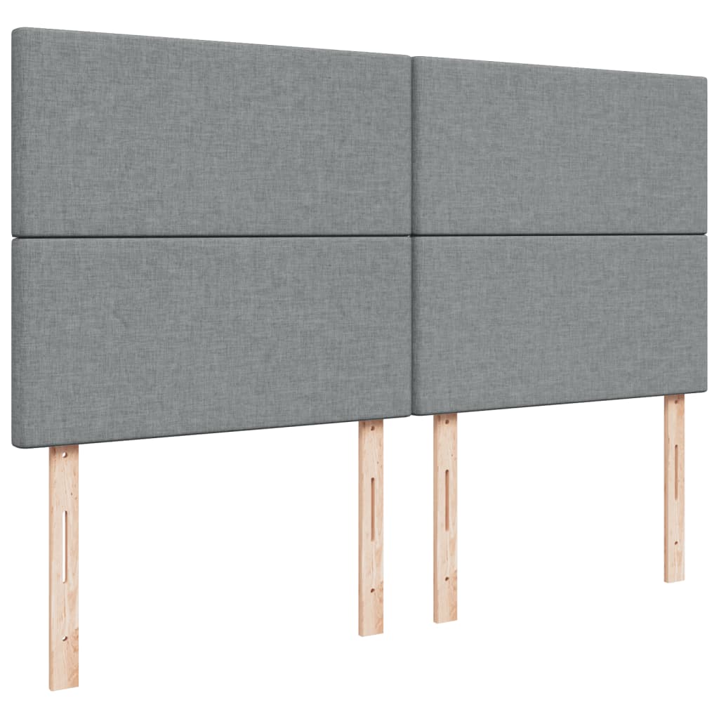 Pat box spring cu saltea, gri deschis, 200x200 cm, textil GartenMobel Dekor