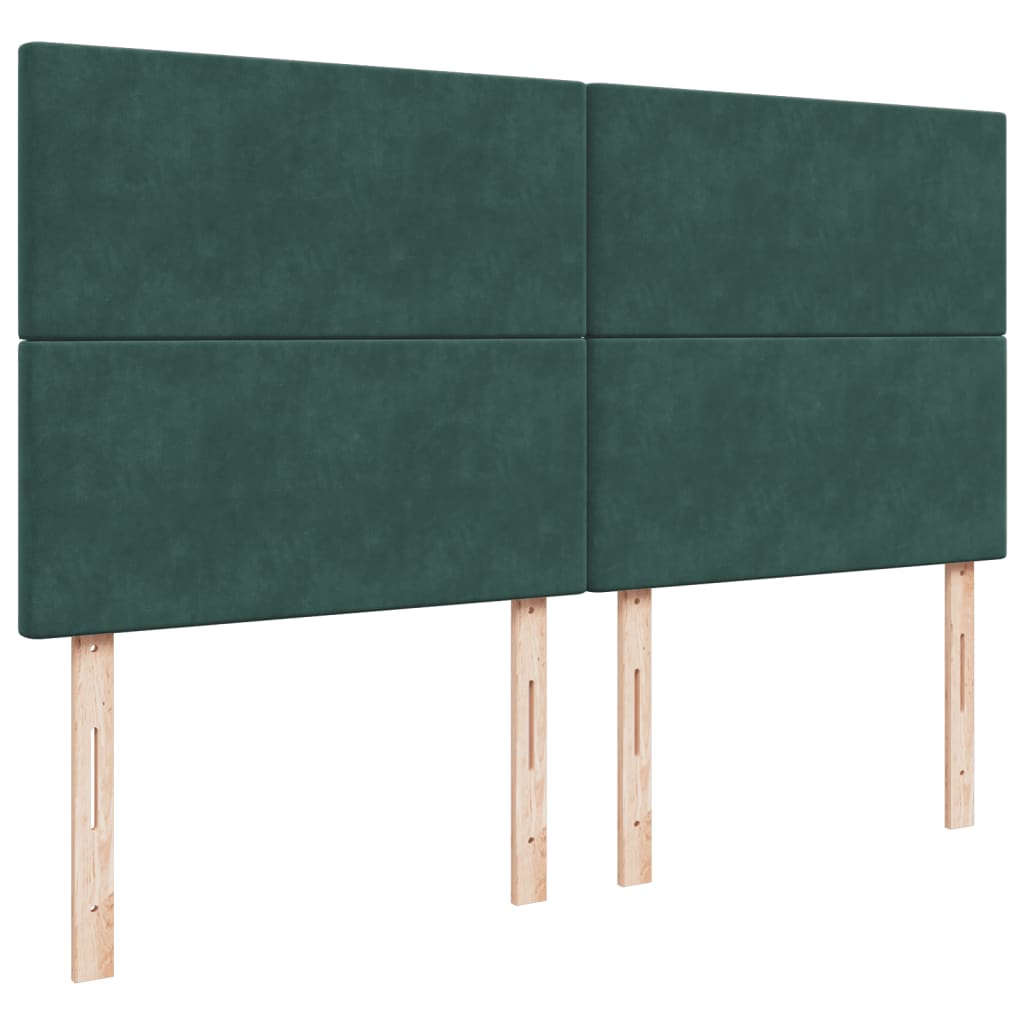 Pat box spring cu saltea, verde închis, 200x200 cm, catifea GartenMobel Dekor