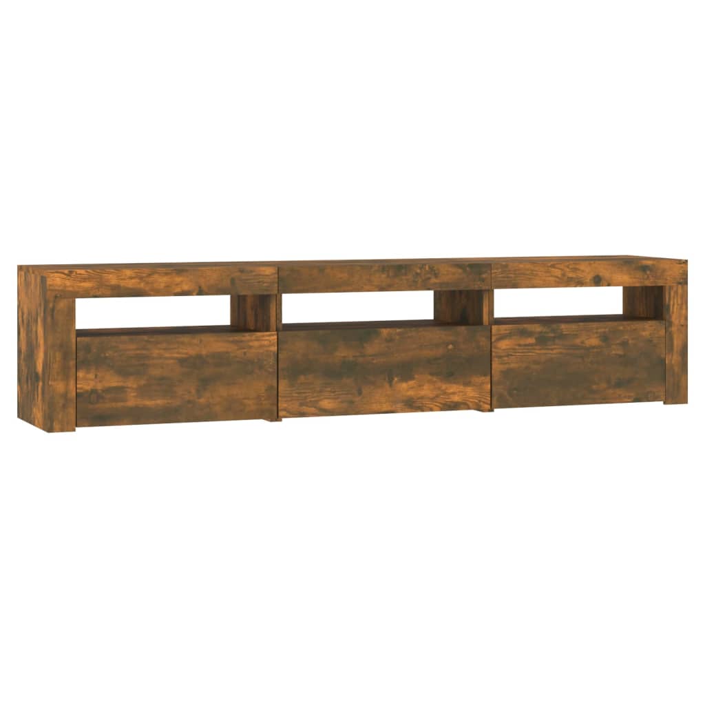 Comodă TV cu lumini LED, stejar fumuriu, 180x35x40 cm GartenMobel Dekor