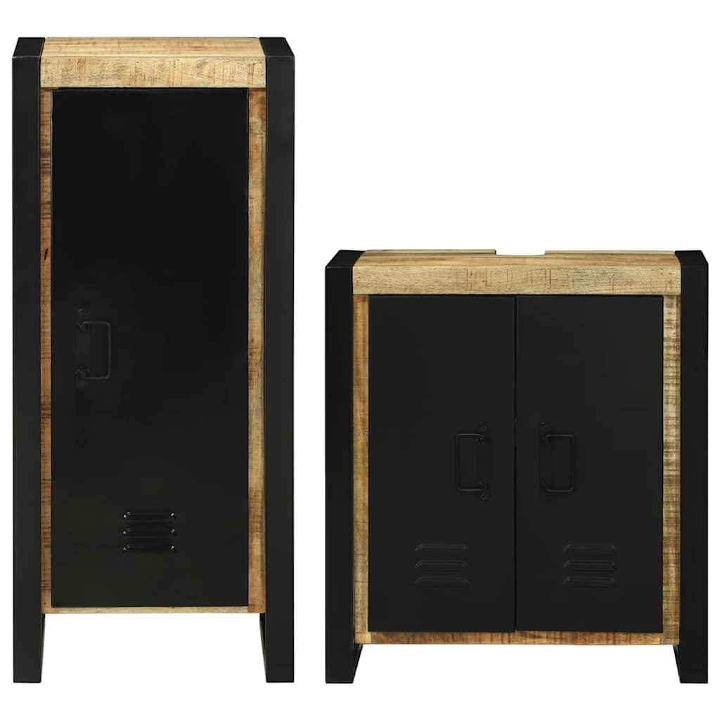 Set de mobilier pentru baie 2 pcs Maro Lemn de mango solid GartenMobel Dekor