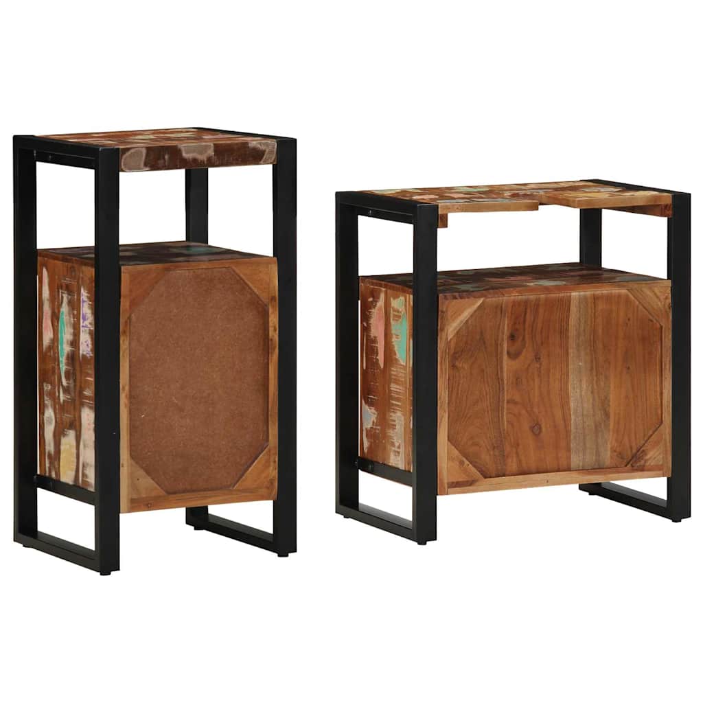 Set de mobilier pentru baie 2 pcs Maro Lemn masiv reciclat GartenMobel Dekor