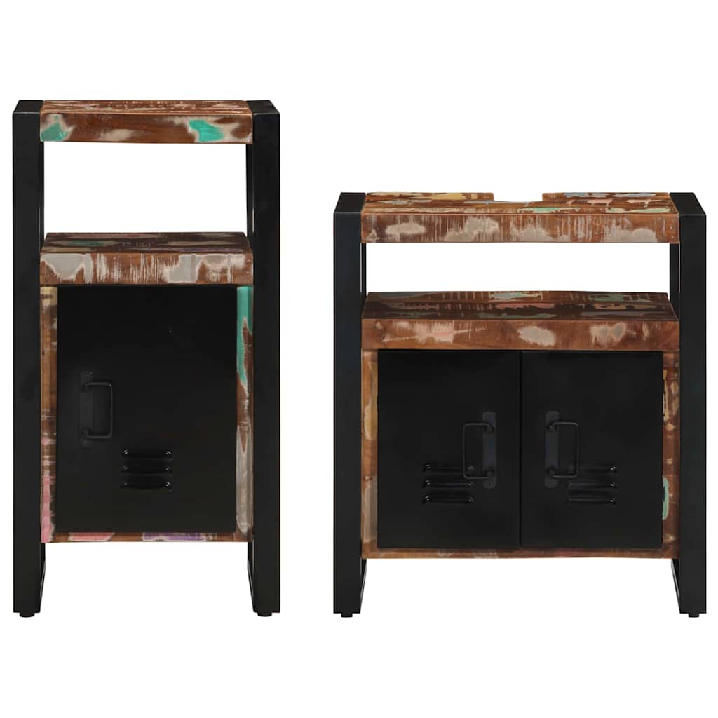 Set de mobilier pentru baie 2 pcs Maro Lemn masiv reciclat GartenMobel Dekor
