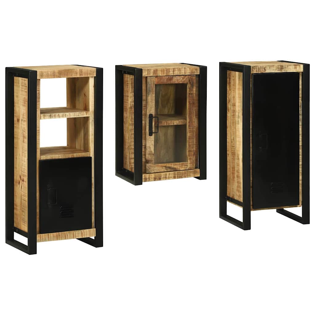 Set de mobilier pentru baie 3 pcs Maro Lemn de mango solid GartenMobel Dekor