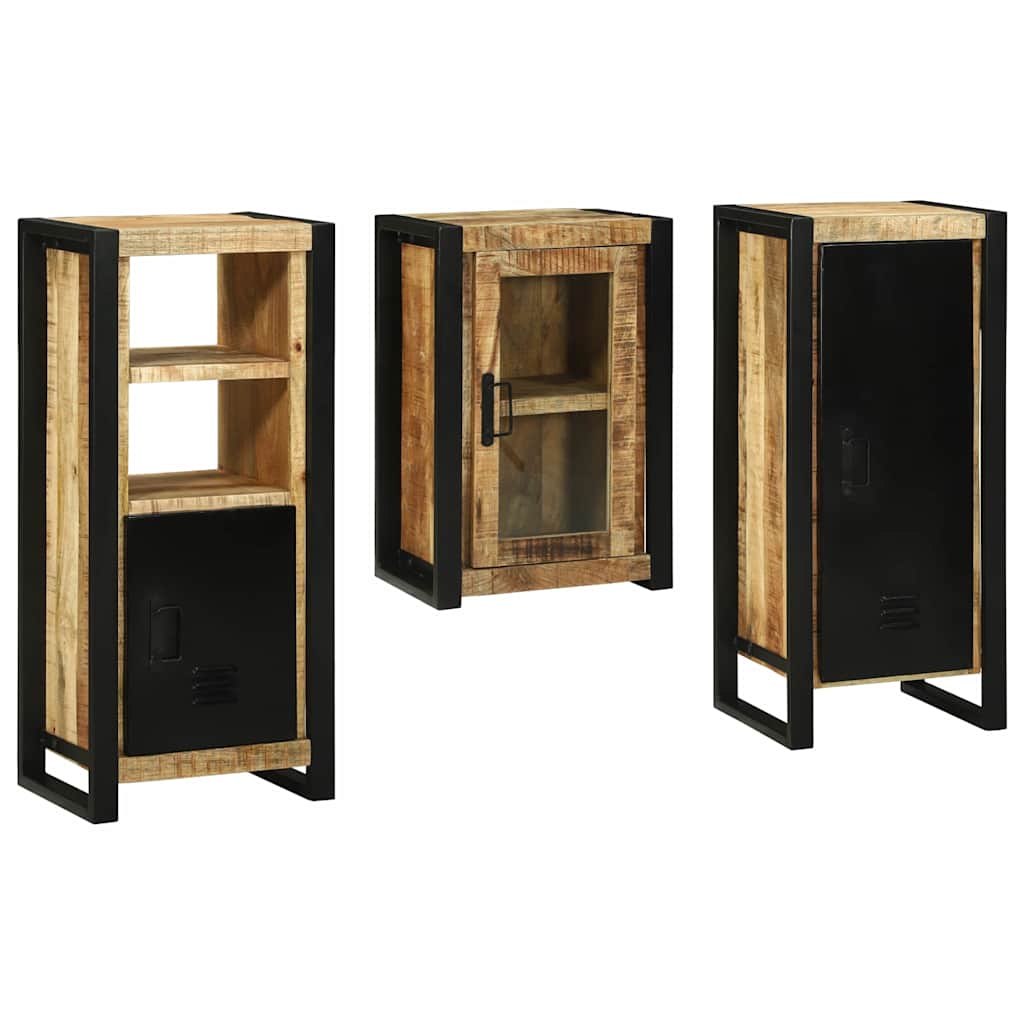Set de mobilier pentru baie 3 pcs Maro Lemn de mango solid GartenMobel Dekor