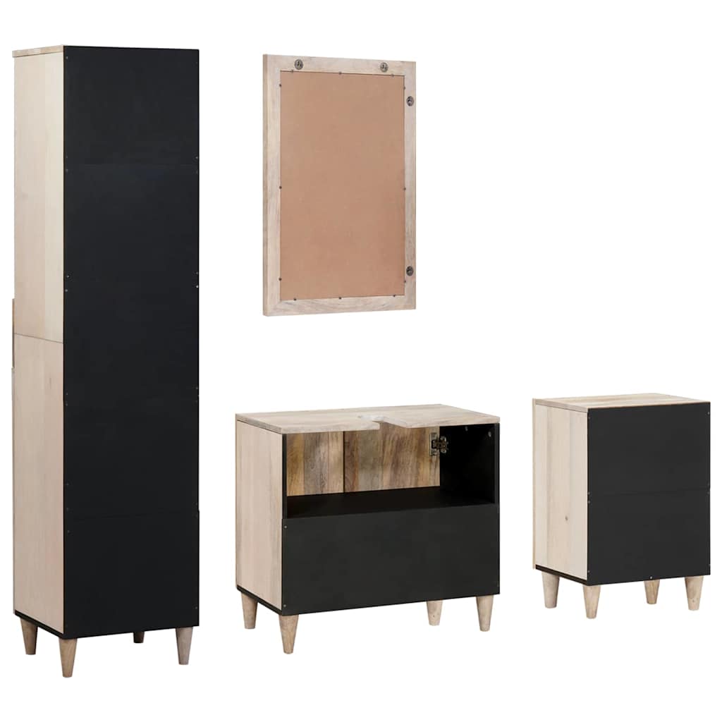 Set de mobilier pentru baie cu ușă 4 pcs Alb 38 x 33 x 160 cm GartenMobel Dekor