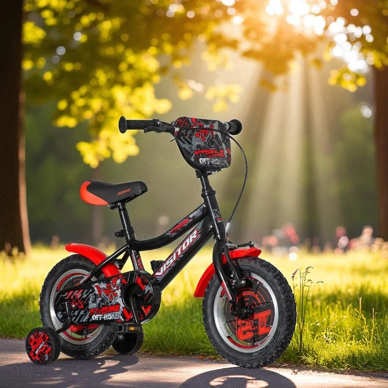 Bicicleta copii, 12 inch, roti ajutatoare, cadru otel 8 inch, roti ajutatoare, visitor xtreme kids MultiMark GlobalProd