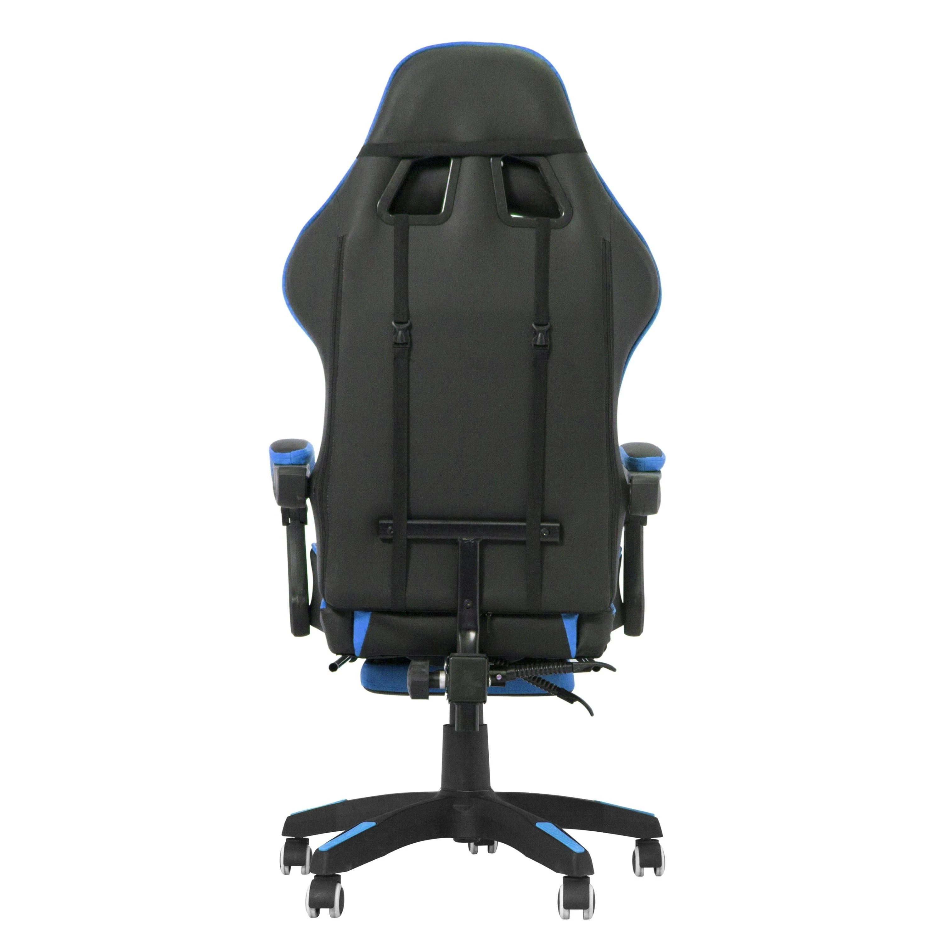 Scaun ergonomic de gaming, tetiera, suport retractabil picioare, sport lombar, inaltime reglabila, negru, albastru MultiMark GlobalProd